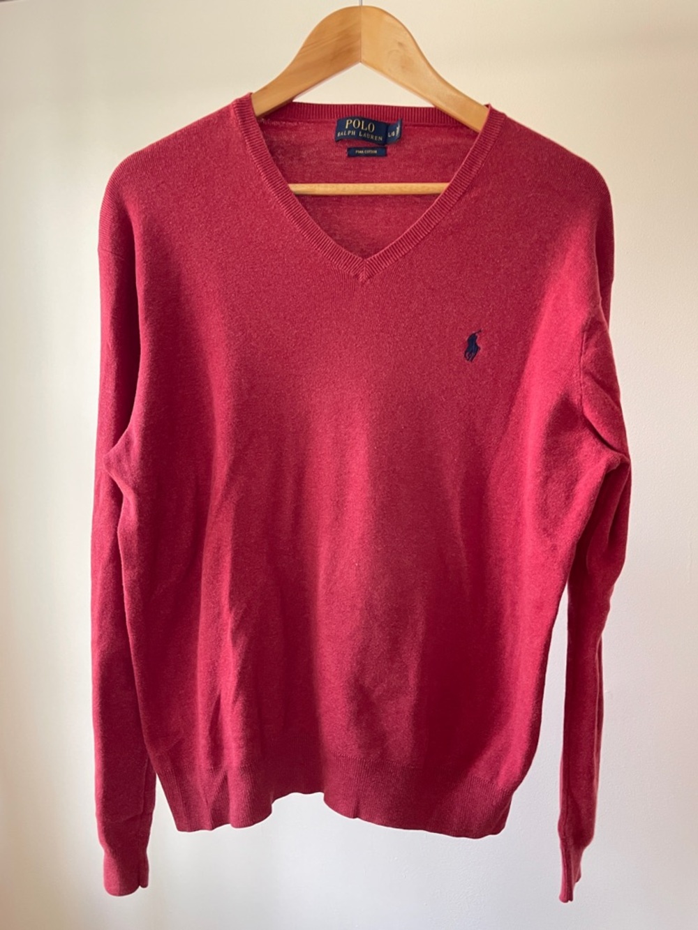 Ralph Lauren V-Neck Sweater in Red size L